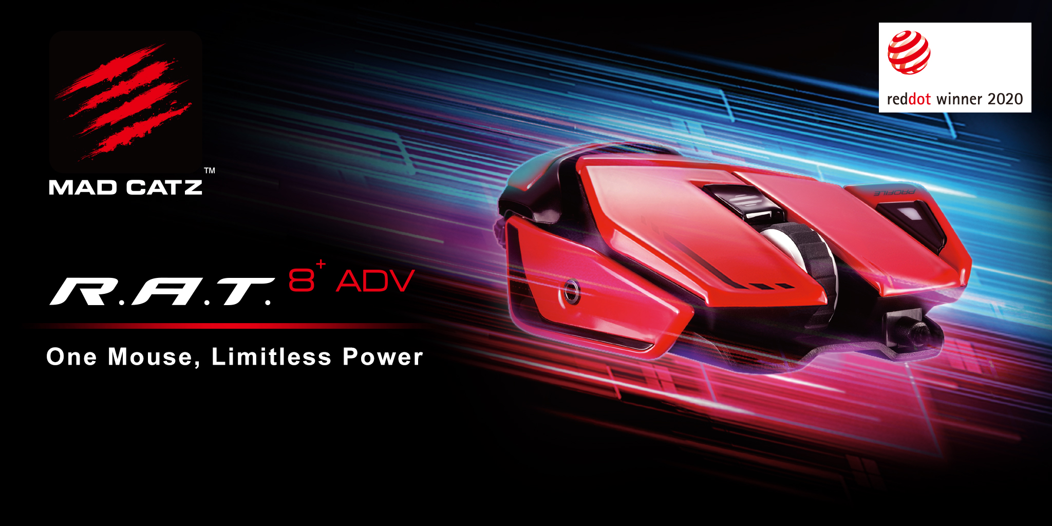 Winner of the Red Dot Award for Product Design 2020, the R.A.T. 8+ ADV is designed for the professional gamer with blisteringly fast performance